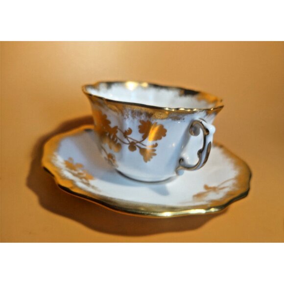 HAMMERSLEY & CO BONE CHINA VINTAGE GOLD PAINTED CUP & SAUCER 1950-1960 - Picture 2 of 14